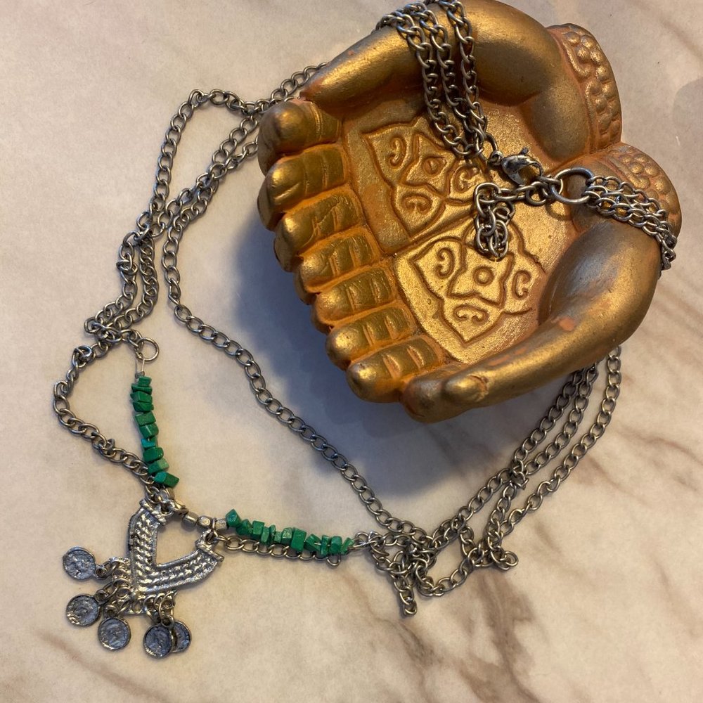 Handmade 3 Chain Boho Turquoise Necklace